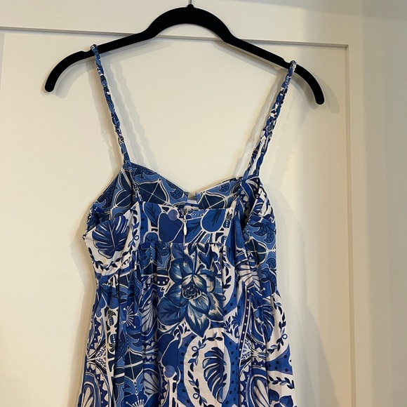 FARM Rio “Tile Dream” Blue and White Patterned Maxi Dress in XS - Picture 5 of 6